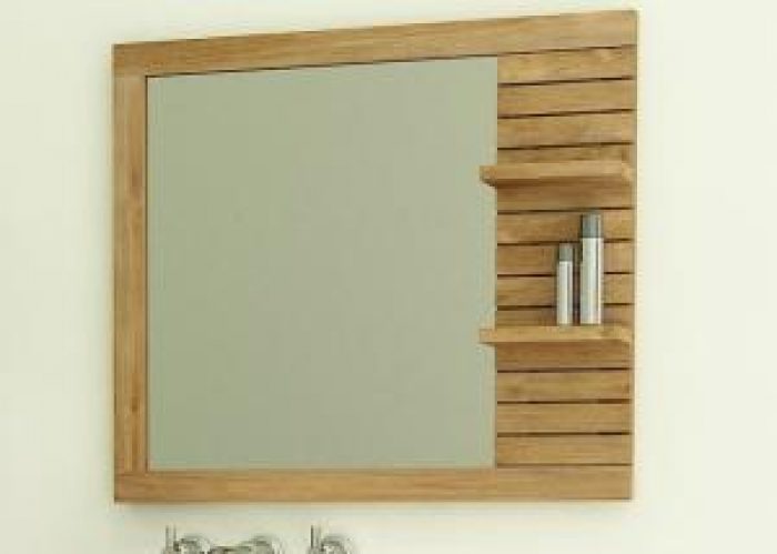 Miroir en teck rectangulaire WALK Porquerolles L80 x H63
