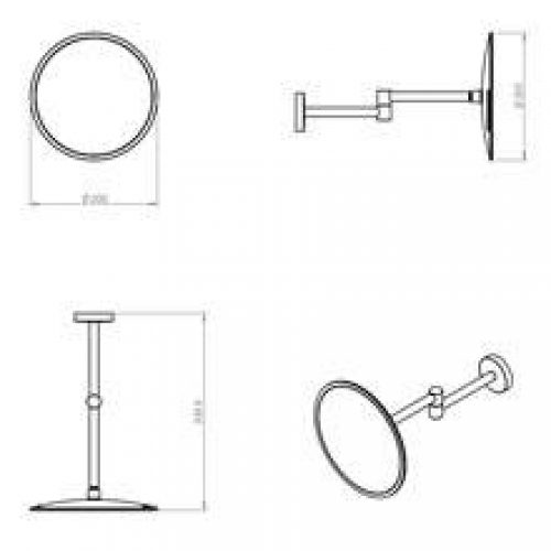 Miroir mural noir-chrome project COSMIC