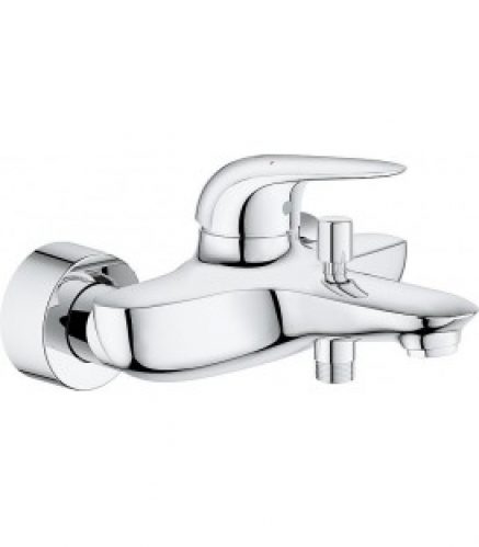 Mitigeur bain, Grohe Eurostyle chromé, levier plein encastré