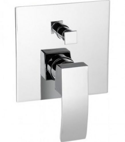 Mitigeur bain/douche encastré Enver, corps de montage inclus chromé, rosace 155×155 mm