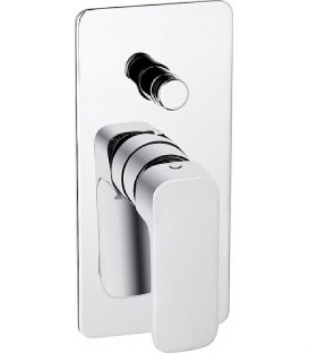 Mitigeur bain/douche encastré Evando, corps de montage inclus chromé, rosace 100×210 mm