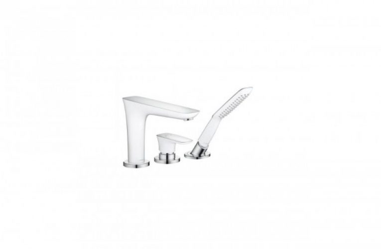 Mitigeur Bord de Baignoire Hansgrohe PuraVida Mélangeur 3 trous avec douchette 15432400