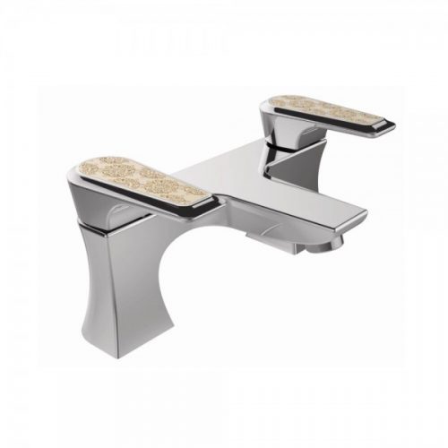 Mitigeur Bord de Baignoire Heritage Lymington Mélangeur 106x135x232mm Chromé/Or TLYCG07