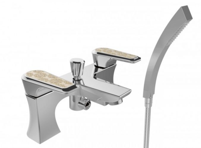 Mitigeur Bord de Baignoire Heritage Lymington Mélangeur 106x135x232mm Chromé/Or TLYCG02