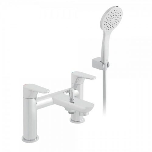 Mitigeur Bord de Baignoire Vado Ascent 2 Trous Avec Set De Douche Chromé ASC-130+K-C/P