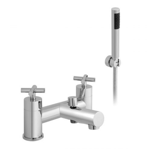 Mitigeur Bord de Baignoire Vado Elements Water 2 Trous Avec Set De Douche Chromé ELW-130+K-C/P