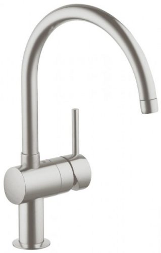 Mitigeur Cuisine Grohe Minta bec courbe supersteel