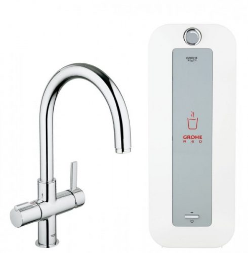 Mitigeur Cuisine Grohe Red Duo et chaudière Red Duo Chromé