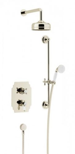Mitigeur de douche encastré avec douche de tête premium Hartlebury 250 x 335 x 185 mm Heritage