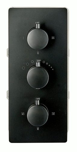 Mitigeur de douche mural à encastrer UP11-01 avec inverseur à 6 voies – noir