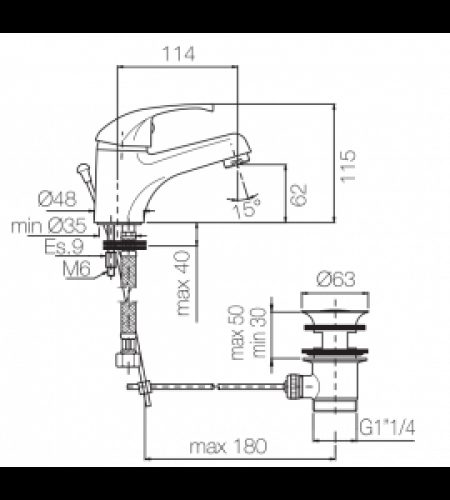 mitigeur de lavabo  de bassin Porta & Bini 610