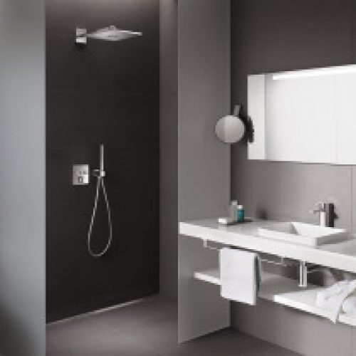 Mitigeur douche encastrable Grohe Grohtherm SmartControl Rainshower 310 SmartActive Cube – Façade carrée