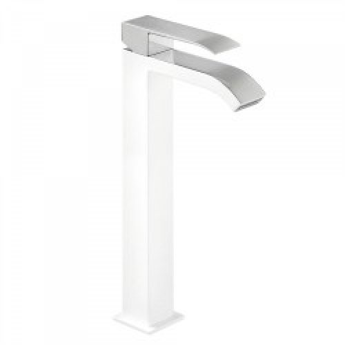 Mitigeur lavabo avec bec cascade – TRES 00681001BLD Blanc/Chromé