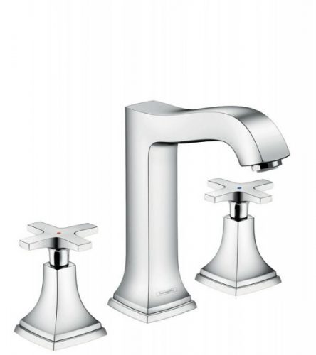 Mitigeur Lavabo Monotrou Hansgrohe Metropol Classic 160 3 trous poignées croisillons