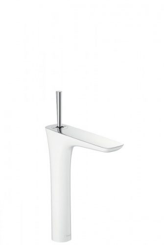 Mitigeur Lavabo Monotrou Hansgrohe PuraVida 240 pour vasque libre Blanc/Chromé avec vidage