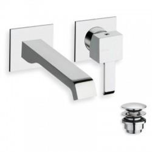 Mitigeur pour lavabo mural 2 trous avec bec cascade chromé QUADRI – CRISTINA ONDYNA QM26751