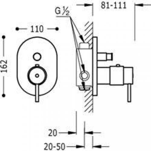 Mitigeur thermostatique bain-douche à encastrer…