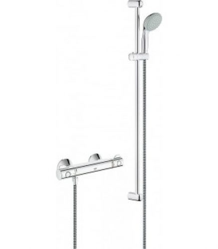 Mitigeur thermostatique douche Grohe Grotherm 800 avec garniture de douche Tempesta, 900 mm chrome