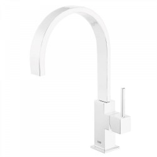 Mitigeur évier bec 35×15 mm avec aérateur rectangulaire Blanc Mat TOP TRES COLOR – TRES 030498BM