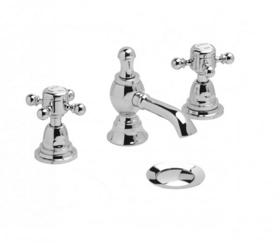 Mélangeur de lavabo 3 trous Hartlebury 120 x 98 x 45 mm Heritage