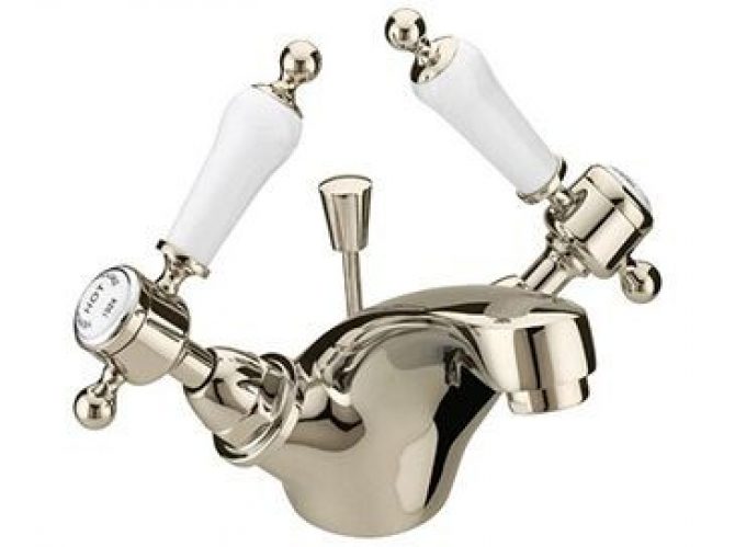 Mélangeur de lavabo à un trou Poignées bleues Glastonbury 139 x 146 x 52 mm Heritage