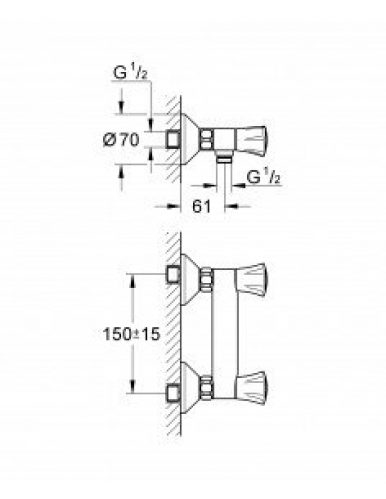 Mélangeur douche COSTA L GROHE 26330001