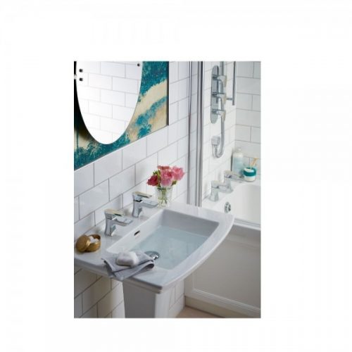 Mélangeur Lavabo Heritage Lymington 92x10x45 mm Chromé/Or