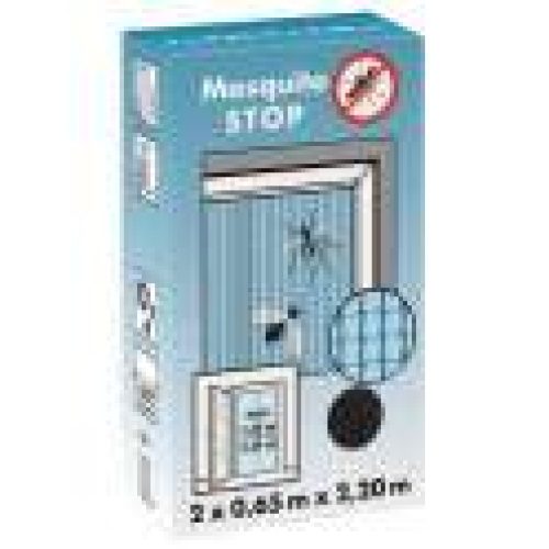 Moustiquaire pour porte, « STOP » gris, 2 lamelles de 0,65m x 2,20m
