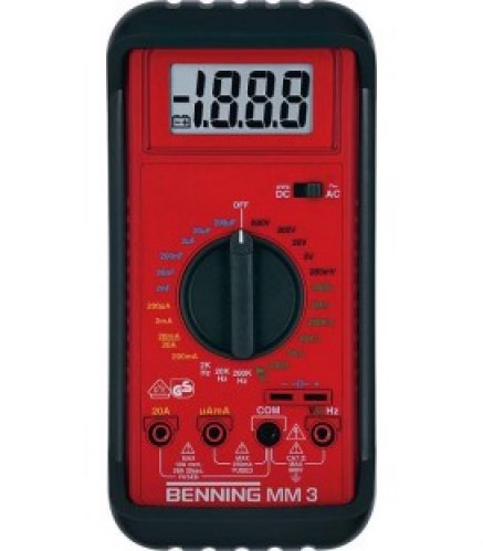 Multimetre numerique et selection manuelle de la plage de mesure BENNING MM3