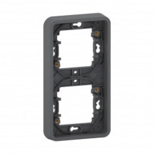 Mureva Styl – Cadre 2 postes verticaux – montage encastré – IP55 – IK08 – gris