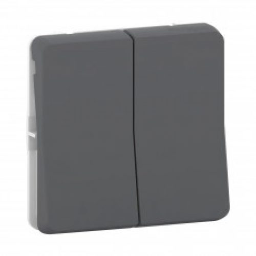 Mureva Styl – Double bouton poussoir – composable – IP55 – IK07 – gris