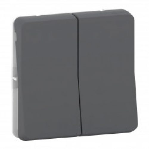 Mureva Styl – Double va et vient – composable – IP55 – IK08 – gris