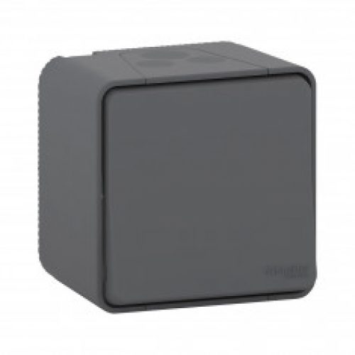 Mureva Styl – Interrupteur bipolaire – saillie – IP55 – IK08 – connexion auto – gris