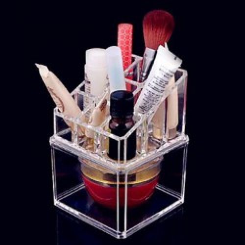 Organisateur cosmétique carré en acrylique transparent