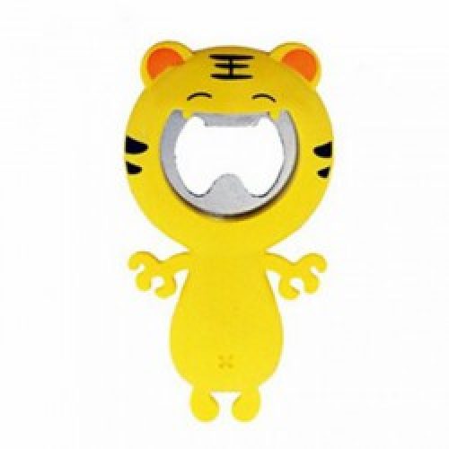 Ouvre-bouteille sous forme bande dessinée en silicone et métal