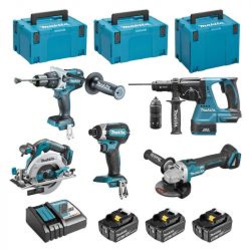 Pack 5 Outils Makita Dlx5023Tj Lxt 18 V 3 X 50 Ah