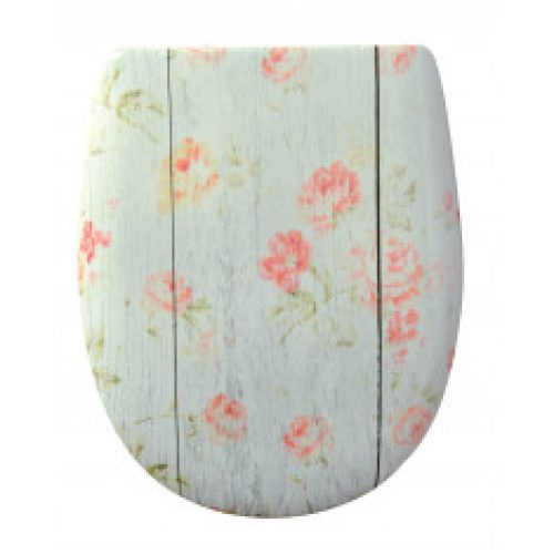 Pack accessoires WC Set « Bois et Roses » en descente manuelle – Olfa