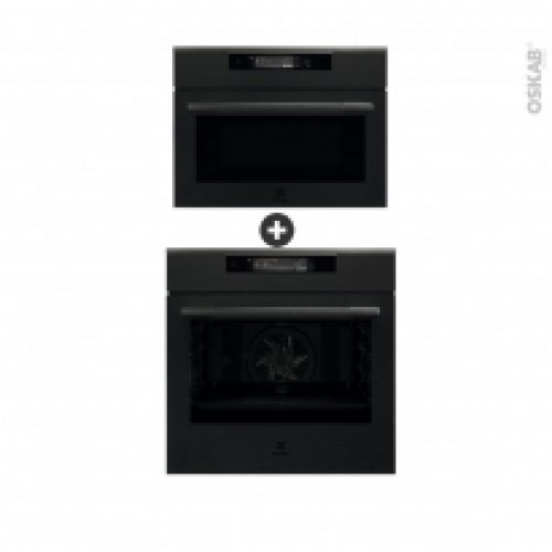 Pack Design Assorti Electromenager Encastrable Noir Mat Four Pyrolyse 71L Micro Ondes 43L Electrolux