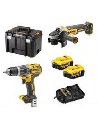 Pack DEWALT Perceuse visseuse à percussion DCD796 + meuleuse 125 mm…