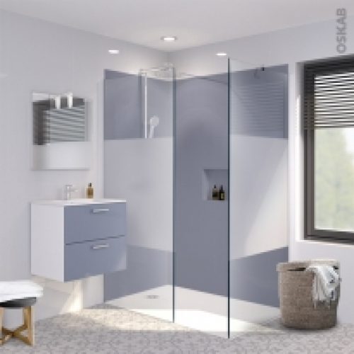 Pack Douche A L Italienne Paroi 90 Cm Paroi De Retour 90 Cm Verre Depoli 8 Mm 2 Barres De Fixation Profiles Chromes Atlas 2