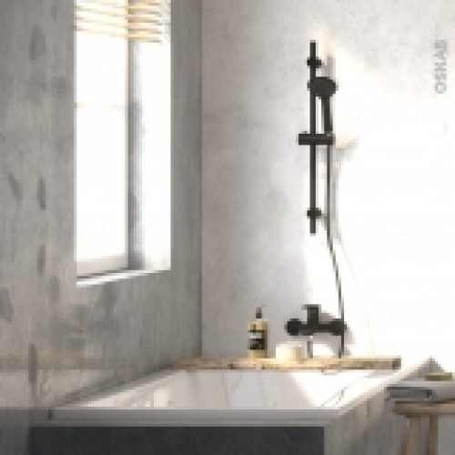 Pack Douchette Enos Flexible Et Barre Diametre 120 Noir