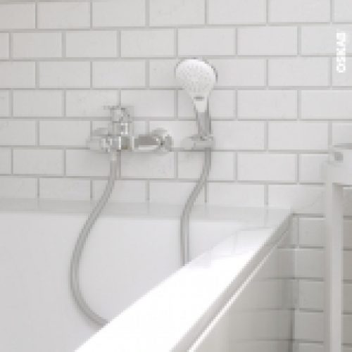 Pack Douchette Inor Flexible Et Support Diametre 102 Blanc Et Chrome