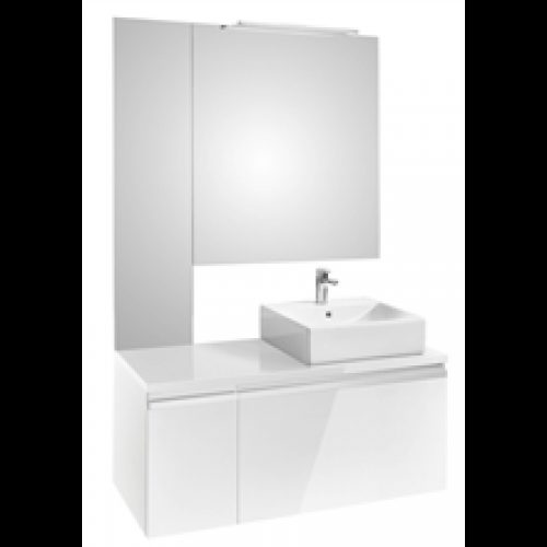 Pack meuble 110 cm blanc brillant Heima Roca