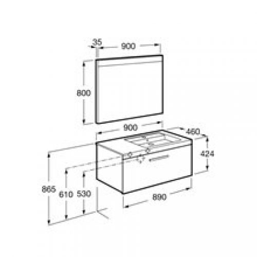 Pack meuble 90 cm un tiroir gris anthracite…