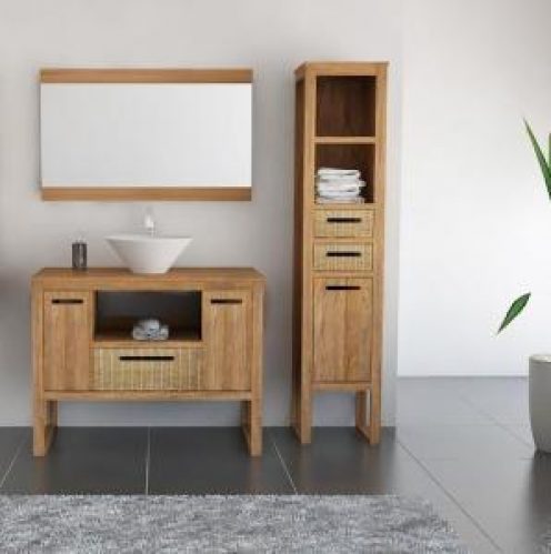 Pack – Meuble de salle de bain en teck Samba 105