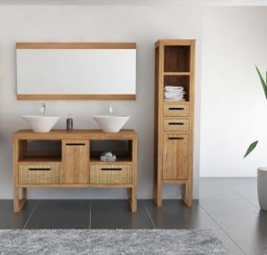 Pack – Meuble de salle de bain en teck Samba 140