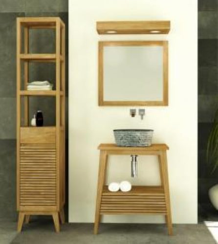 Pack – Meuble de salle de bain en teck Tidore 70
