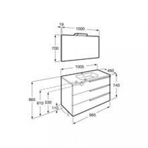 Pack meuble Family gris 100 cm Victoria-N Roca