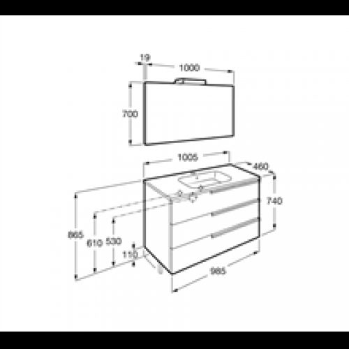 Pack meuble Family wengé 100 cm Victoria-N Roca