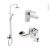 Pack Robinetterie Opah Mitigeur Lavabo Bec Bas Colonne De Douche Et Mitigeur Bain Chrome